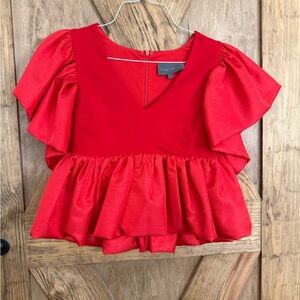 Anthropologie Sunday in Brooklyn Short Sleeve V-neck Babydoll Blouse